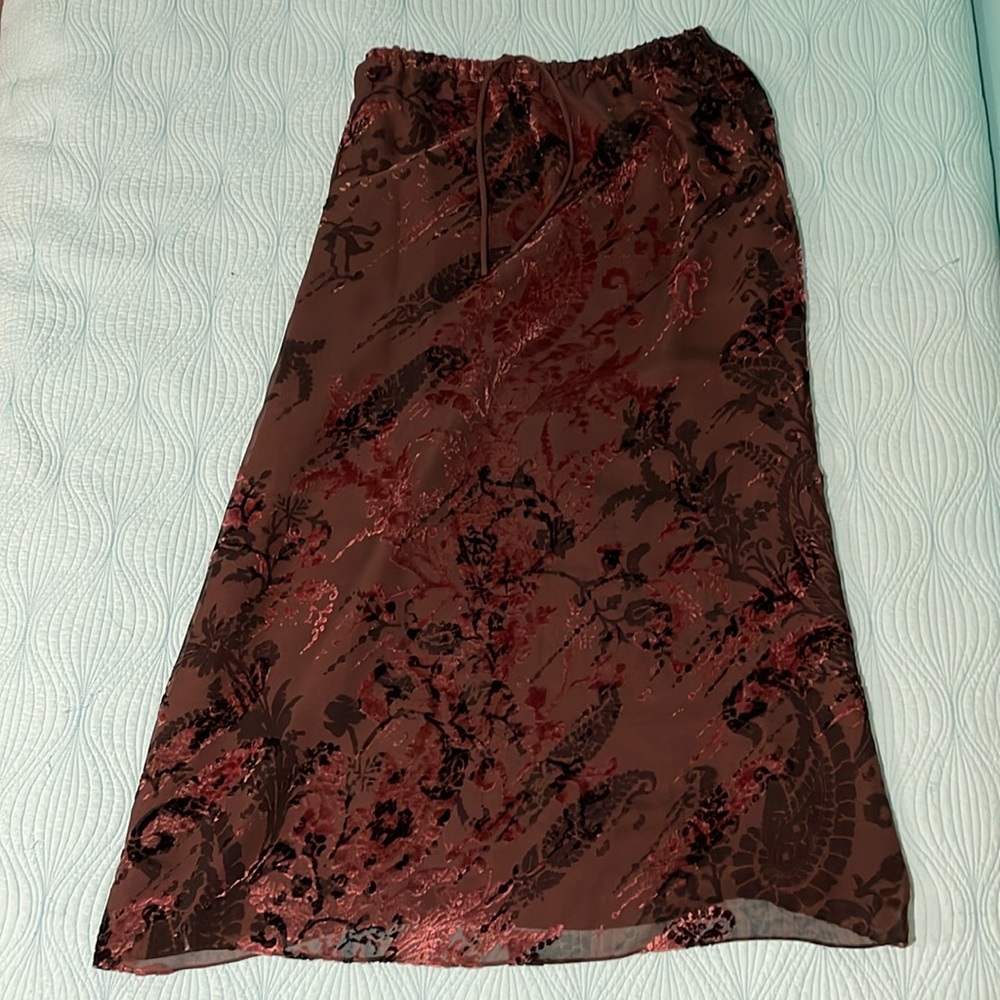 Anne Klein silk blend drawstring skirt